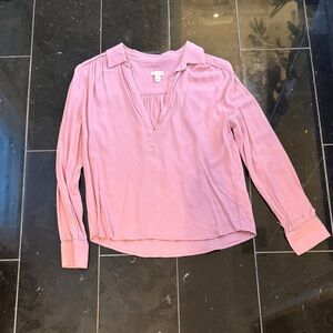 Hinge Blush Pink V-Neck Blouse